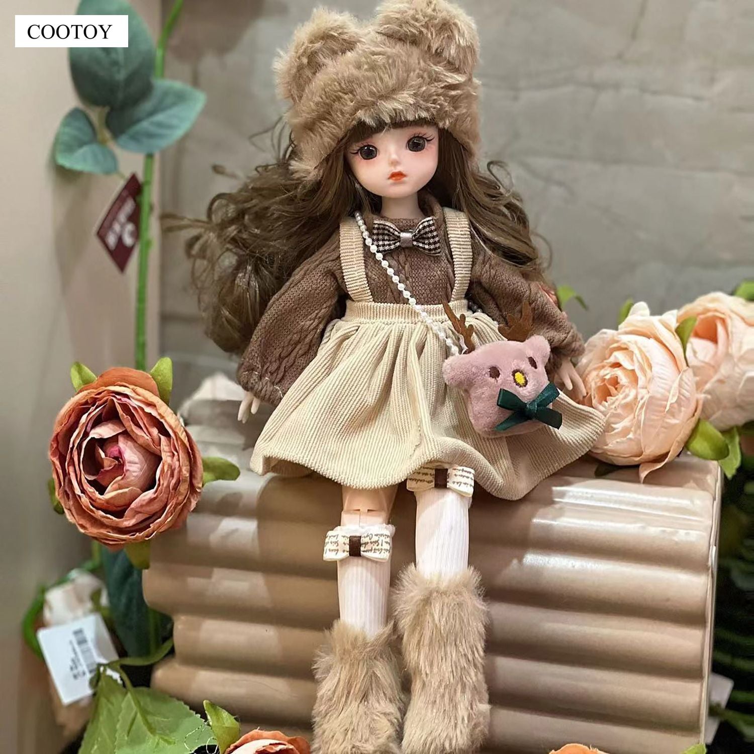 COOTOY 30cm 1/6 BJD Doll, Princess Dress-Up Girl Doll with Movable Joints