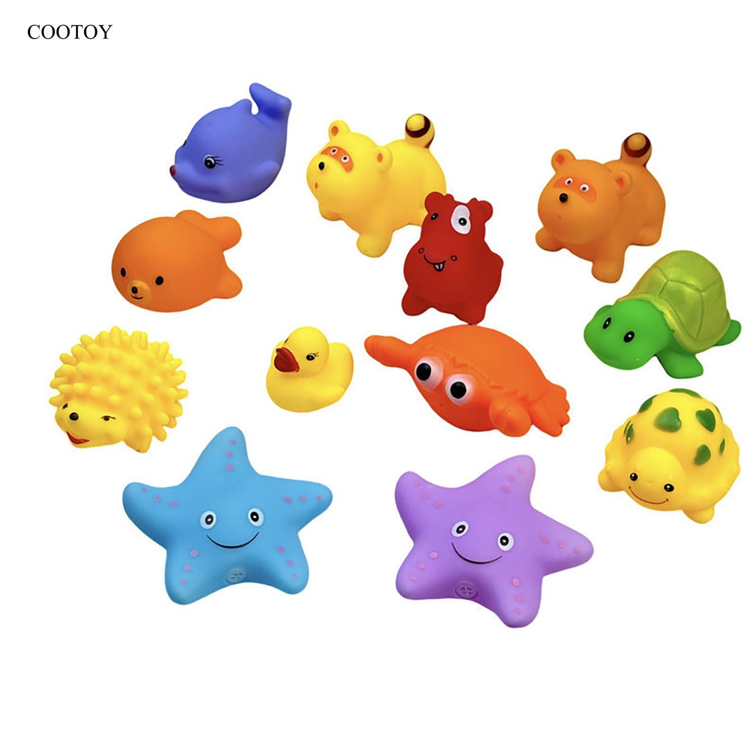 COOTOY Bath Toys, Floating Soft Rubber Cartoon Toys