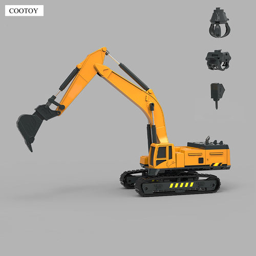 COOTOY 4-in-1 Excavator Toy Construction Vehicle Set, Educational Construction Truck Playset for Kids