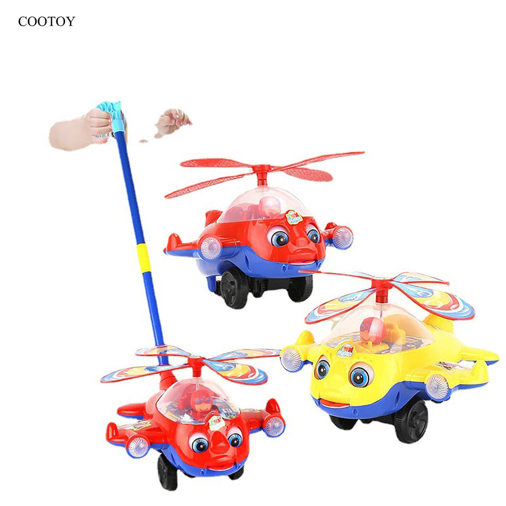 COOTOY Push Along Toy, Airplane Push Along Toy with Bell