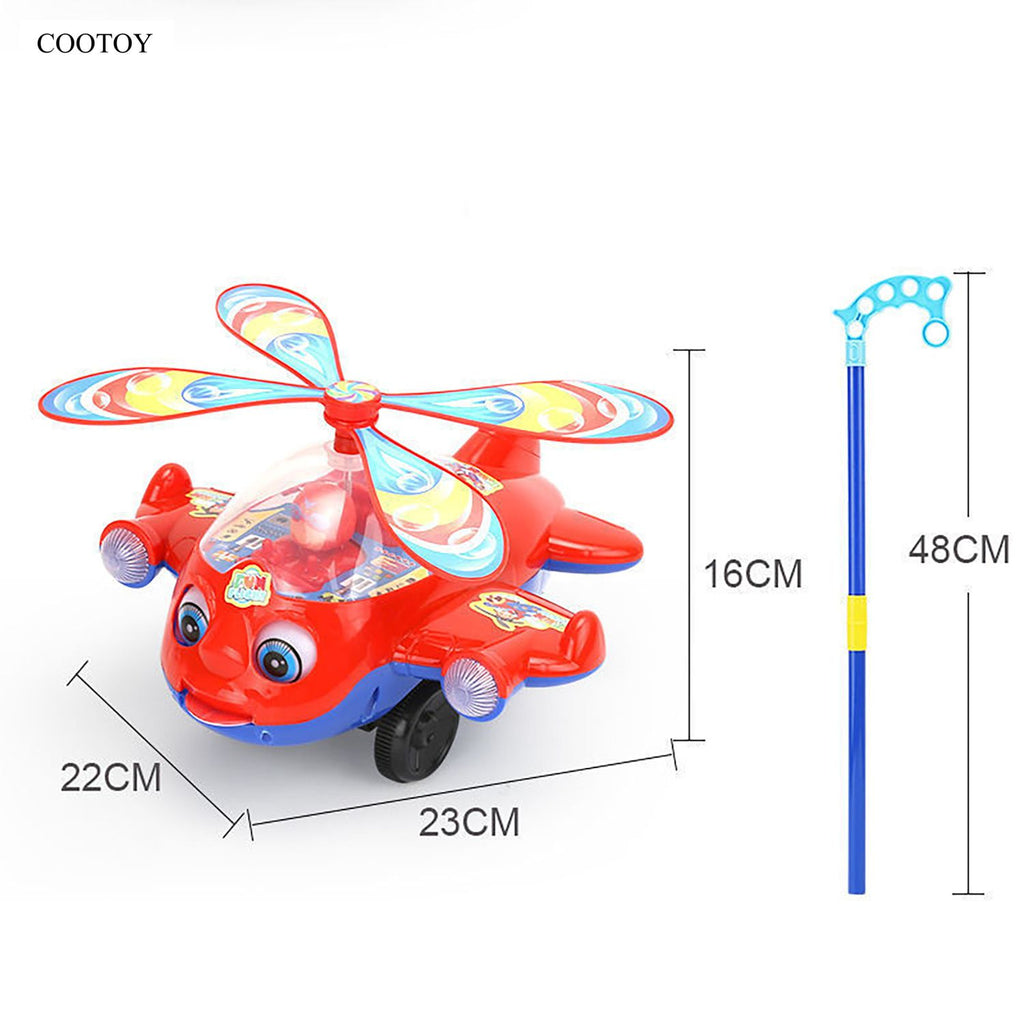 COOTOY Push Along Toy, Airplane Push Along Toy with Bell