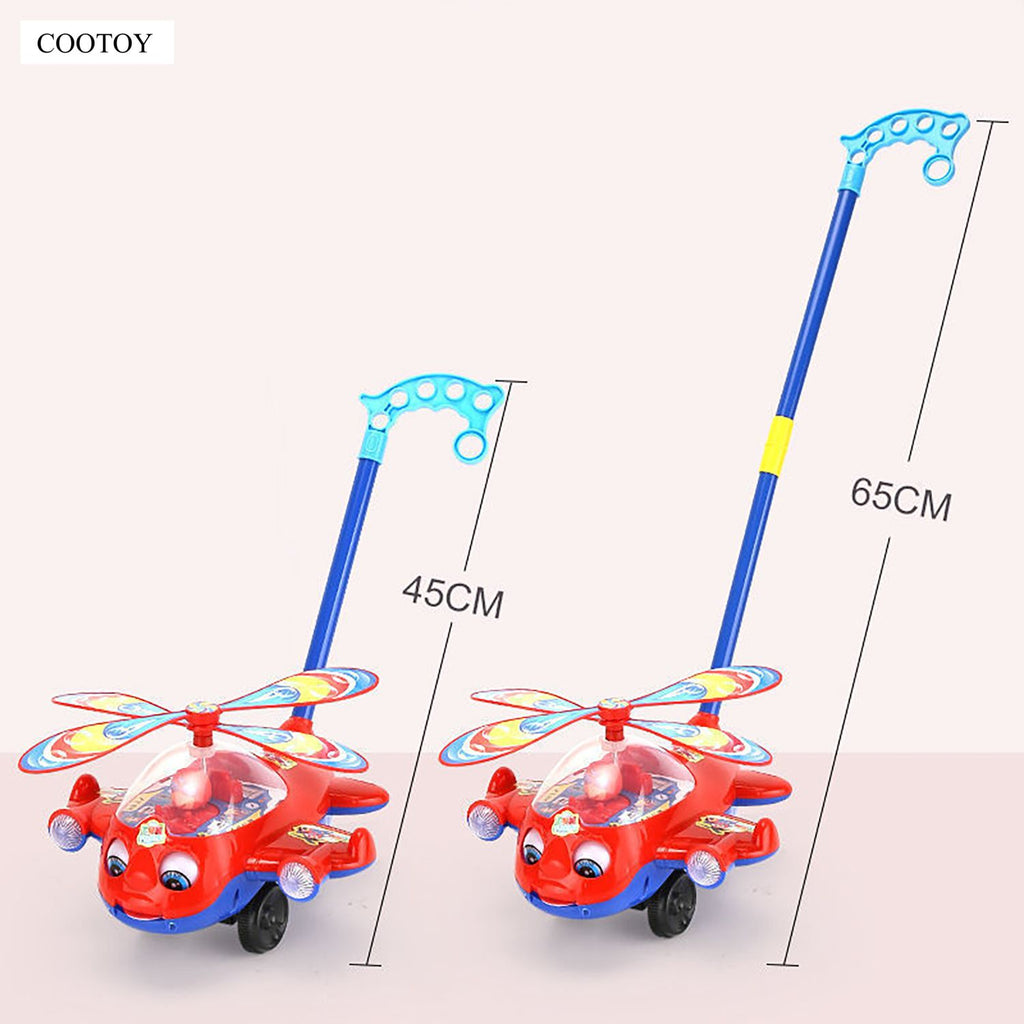 COOTOY Push Along Toy, Airplane Push Along Toy with Bell