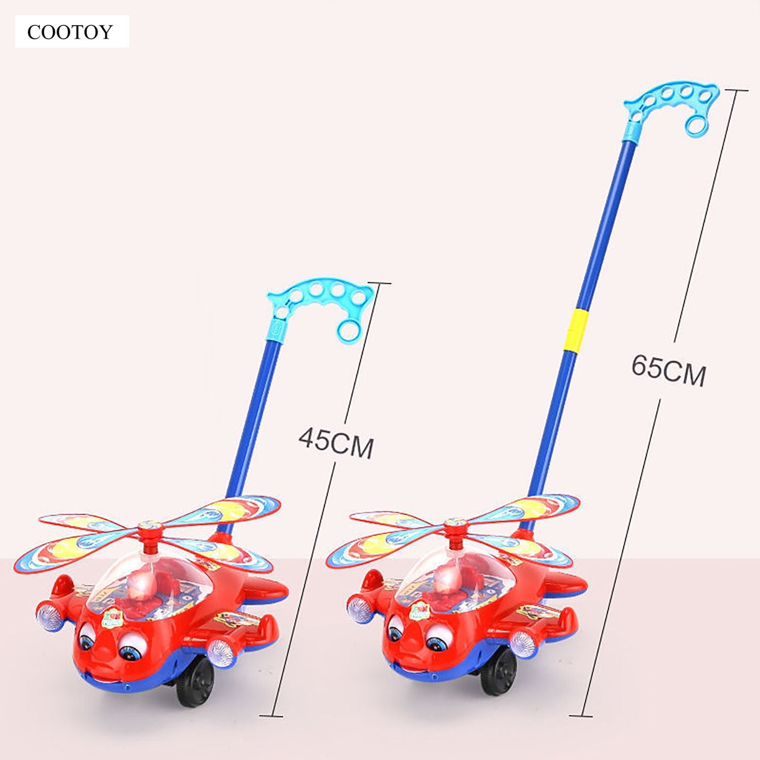 COOTOY Push Along Toy, Airplane Push Along Toy with Bell