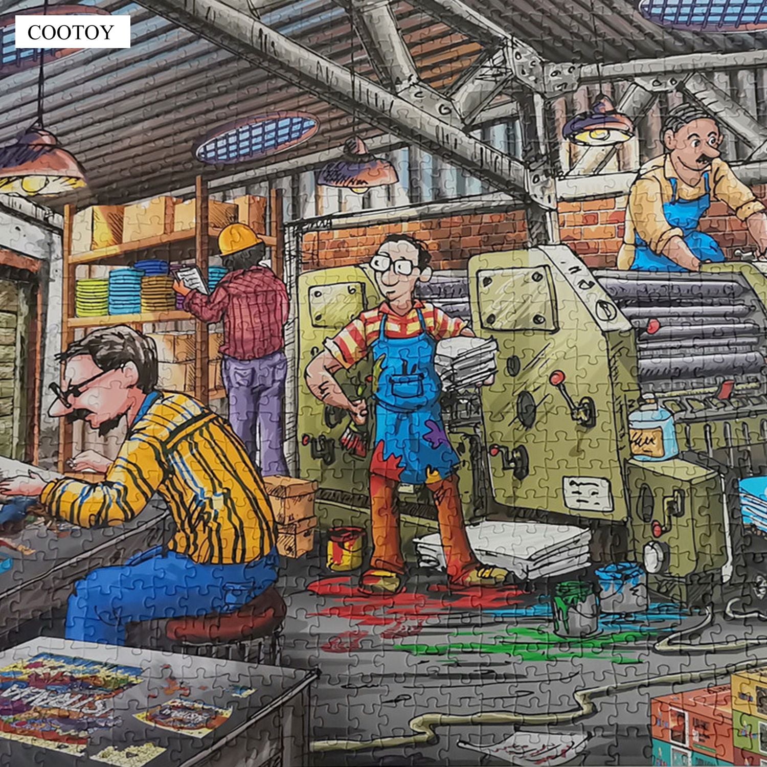 COOTOY 1000 Piece Jigsaw Puzzle for Adults, Blue Core Cardboard Puzzle Toy