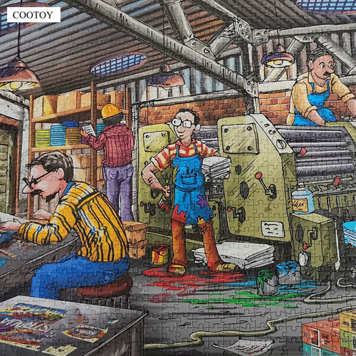 COOTOY 1000 Piece Jigsaw Puzzle for Adults, Blue Core Cardboard Puzzle Toy
