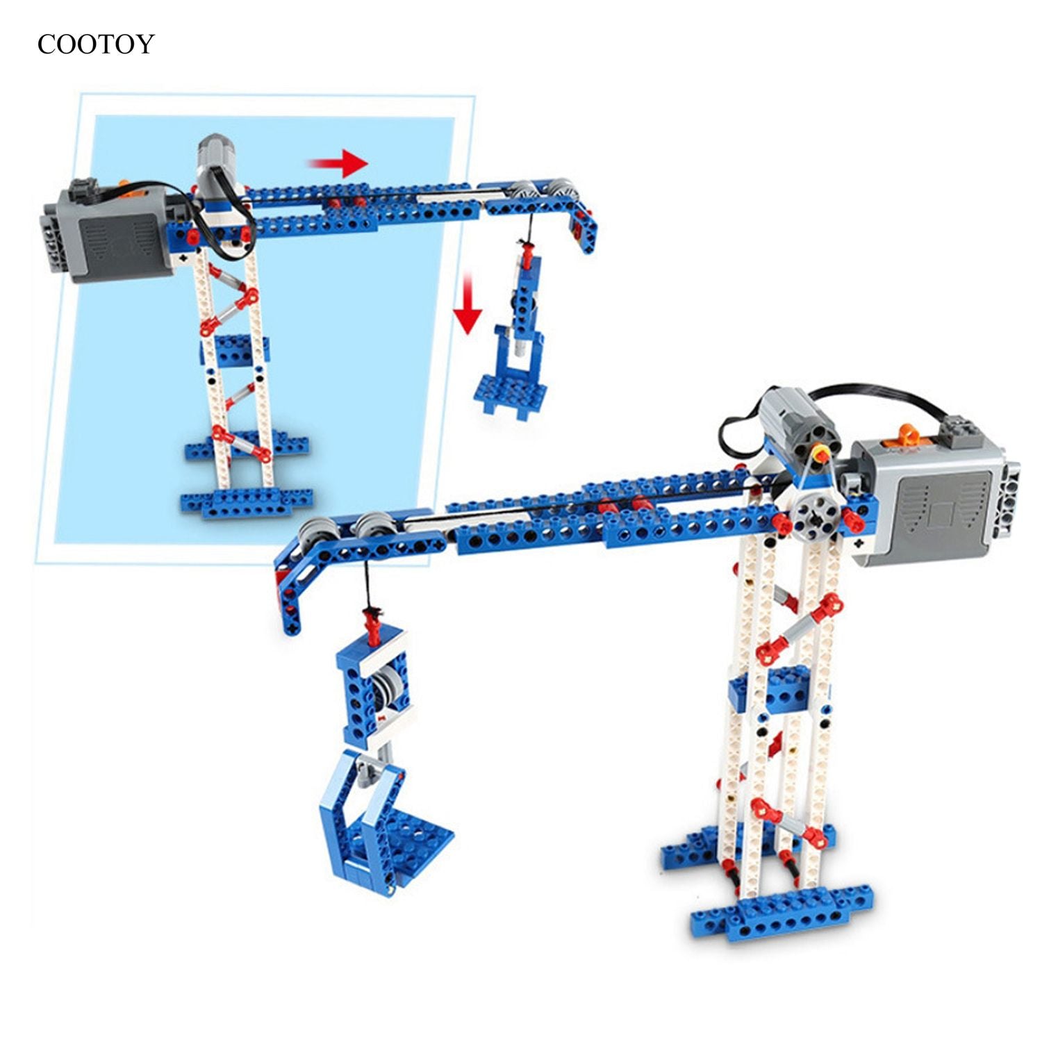COOTOY Programmable Robot Building Blocks Set, 9686 Compatible Electric Gear Motor Construction Kit