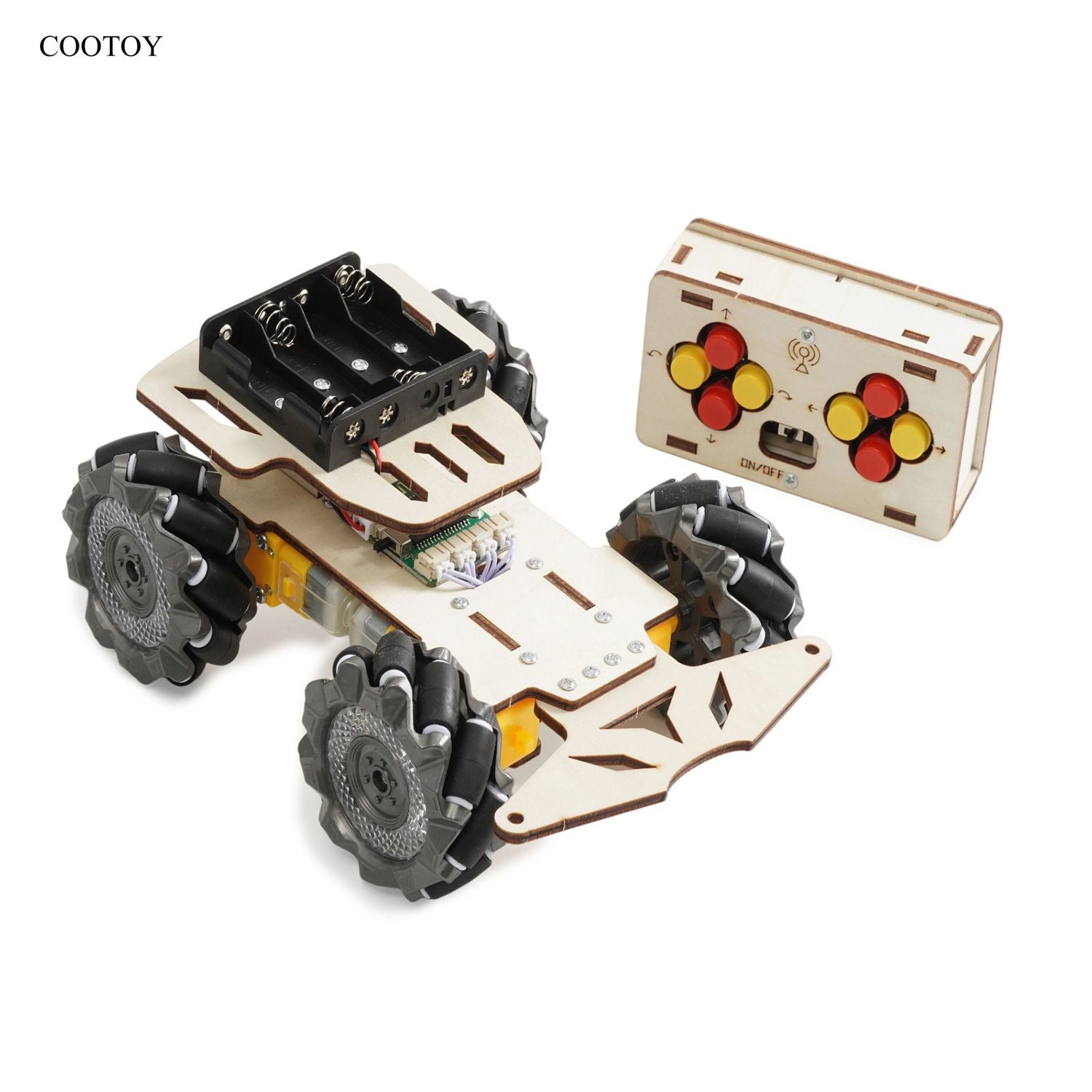 COOTOY Mecanum Wheel RC Car Kit, Wireless Remote Control Omnidirectional STEM Robot Car Building Kit