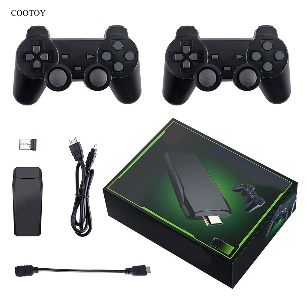 COOTOY 2.4GHz Wireless Video Game Console, HDMI Plug and Play Retro Arcade Game System with Dual Wireless Controllers
