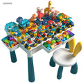 COOTOY Toy Building Blocks Table for Kids, Multi-Function Activity Play Table with Storage
