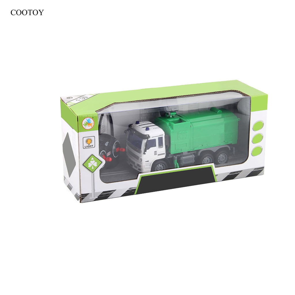 COOTOY Remote Control Construction Vehicle Toy Set, Electric Excavator and Fire Truck Toys for Kids